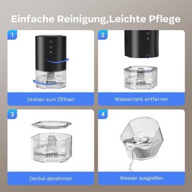 Електричний осушувач повітря GOAMGE 990 мл з LED-підсвіткою для дому, авто, спальні, шафи, ванної кімнати