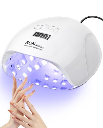 LED UV лампа для нігтів NAILGIRLS 150W з таймером, автосенсором та LCD дисплеєм. Підходить для гель-лаку, пальців та нігтів. Знімний магнітний майданчик.