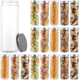 Набір контейнерів для зберігання 16 шт. по 500 мл з кришкою, прозорі пластикові банки для продуктів, BPA-Free, для солодощів та їжі