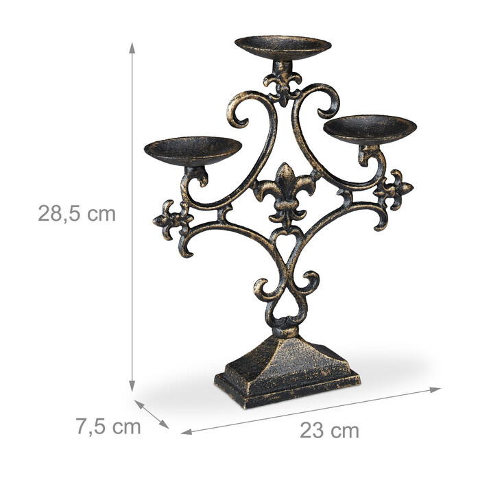 Relaxdays Candlestick з трьома руками