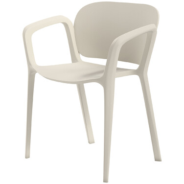 Outsunny Set of 4 Weather-Resistant Patio Chairs - Stackable Plastic Chairs with Armrests and Backrest (Up to 120 kg Capacity)