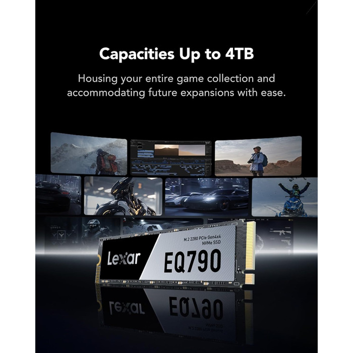 Lexar EQ790 2TB SSD M.2 PCIe Gen4x4 NVMe 1.4 - Внутрішній SSD для PS5 та ПК, 7000 МБ/с (читання), 5000 МБ/с (запис)