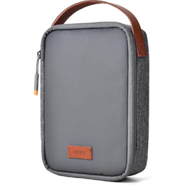 Органайзер для кабелів WIWU з ручкою, велика місткість, для аксесуарів електроніки, переносний, для подорожей, офісу, школи, зарядних пристроїв, кабелів, повербанків, жорстких дисків (сірий)