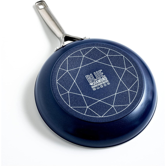 Набір сковорідок Blue Diamond Cookware Diamant, 2 шт. (24 см та 28 см), керамічне антипригарне покриття, без PFAS, для всіх плит (включно з індукцією), можна мити в посудомийній машині, термостійкий