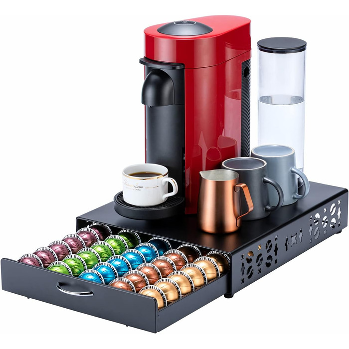 Організатор для капсул Nespresso Vertuo: металевий стійка на 50 капсул, чорний