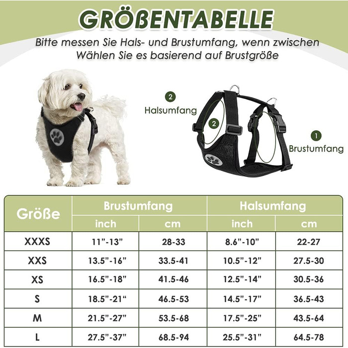 Автомобільний нашийник для собак з кріпленням для безпеки, 2 карабіни, регульований, дихаючий (Чорний, M)