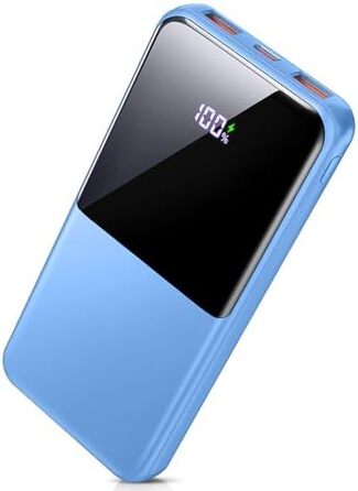 Power Bank 10000mAh, 22.5W, PD USB-C, для iPhone, Samsung та інших, чорний/синьо-чорний