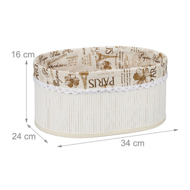 Relaxdays Bread Basket Paris in White