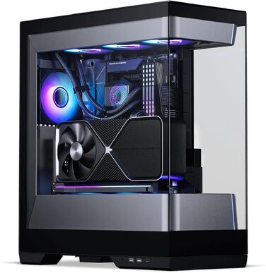 Корпус для ПК Phanteks Evolv S2 Midi-Tower, E-ATX, чорний, панорамне скло, RGB, Back-Connect, 4 вентилятори 120 мм