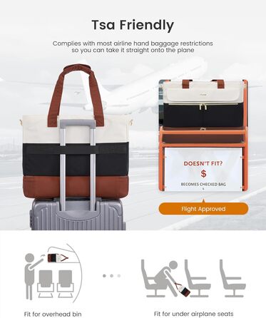 Сумка-валіза LOVEVOOK для жінок, 45л: валіза-рюкзак, сумка для подорожей, спортивна сумка, сумка для вихідної поїздки, клінічна/лікарняна сумка з відділенням для взуття та мокрих речей (чорний+бежевий+коричневий)