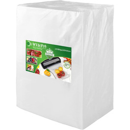 Вакуумні пакети WVacFre 28x40 см, 200 шт, для харчових продуктів, BPA-Free, підходять для вакууматорів та зварювачів плівки, для зберігання та Sous Vide