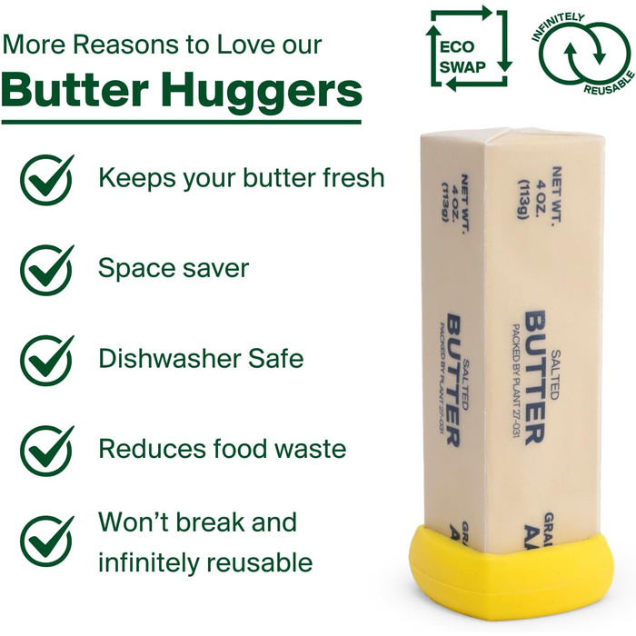 Butter Hugger – Patented Butter Cover – keeps your butter sealed and fresh.