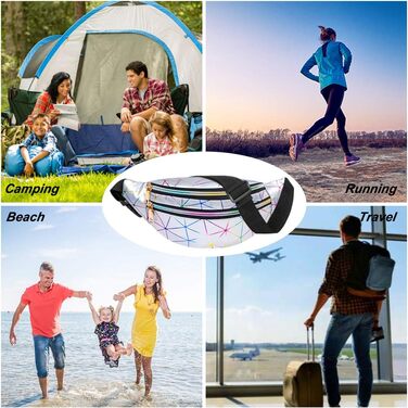 Flintronic Поясна сумка спортивна світловідбиваюча, металева водонепроникна, з відділенням для карт, для подорожей, хайкінгу, велоспорту, срібна (#2)