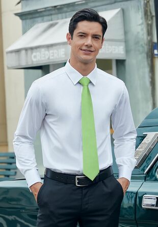 Комплект краватка, хустинка та запонки Hisdern для весілля, однотонний, зелений (Salbei Grün-3)