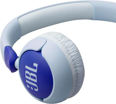 Навушники JBL Junior 320 для дітей з мікрофоном, кабель, блакитні, JBL Safe Sound, 12 мм, блакитний колір