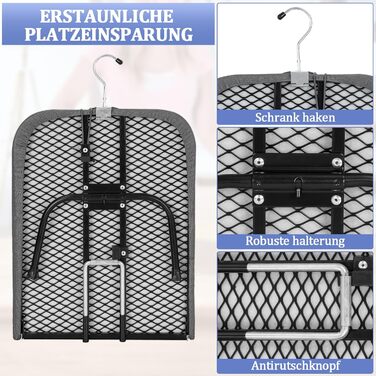 Відкидна прасувальна дошка з підставкою для праски, регульована по висоті, з антиковзними ніжками, компактна (сірий, 81 x 32 x 16 см)