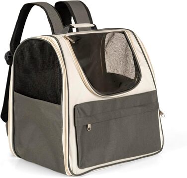 Рюкзак для тварин: переноска для кота/собаки, сірий, 37 × 34 × 25 см