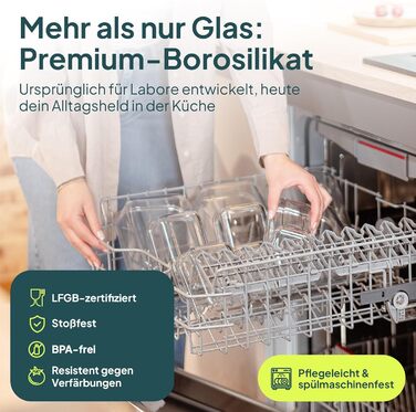 Набір скляних контейнерів Uandu з кришками 24 шт, Borosilicate glass, для зберігання їжі та Meal Prep, зелений колір