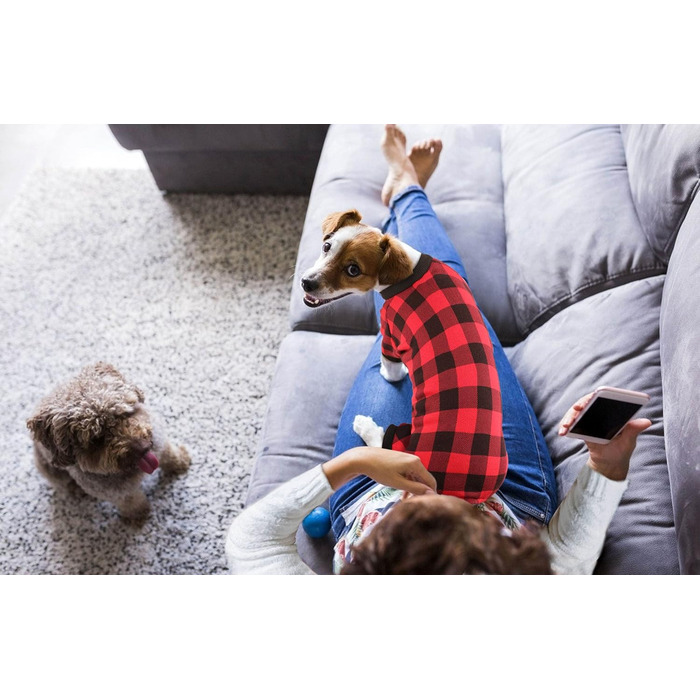 Dog Fleece Sweater, Buffalo Plaid, Dog Clothes, Dog Outfit, Soft, Thickening, Warm Pet Clothing, Dog Sweater, for Girls and Boys (M)