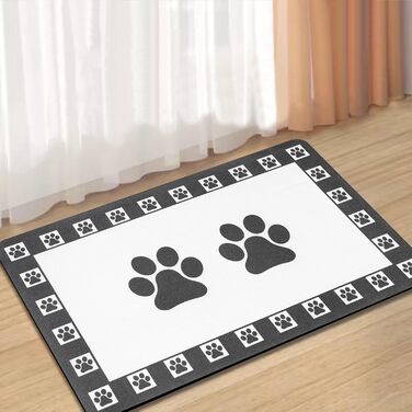 Килимок для тварин, надпоглинувач, для собак та котів, з неслизьким гумовим дном, швидковисихаючий, миючий, 40 x 60 см, 2 пари принтів лап, з точками