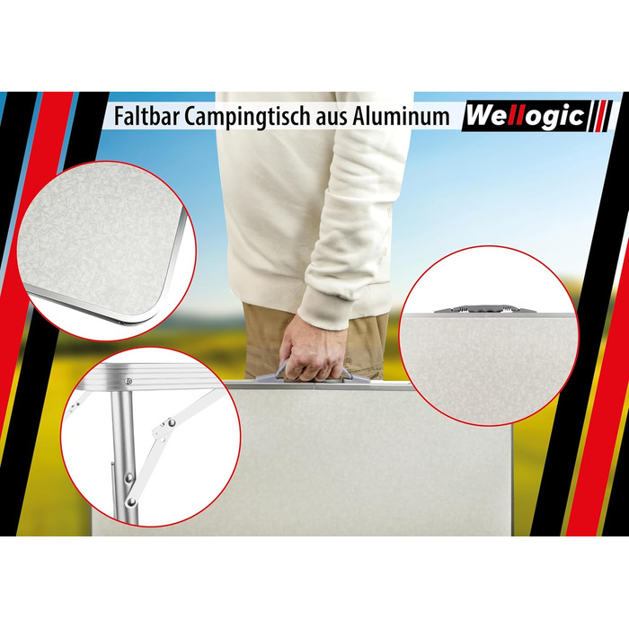 Складний похідний стіл для кемпінгу з регульованою висотою Camping Tisch