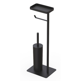 Набір для ванної кімнати в індустріальному стилі: тримач для туалетного паперу та ергономічна щітка для унітаза, чорний матовий