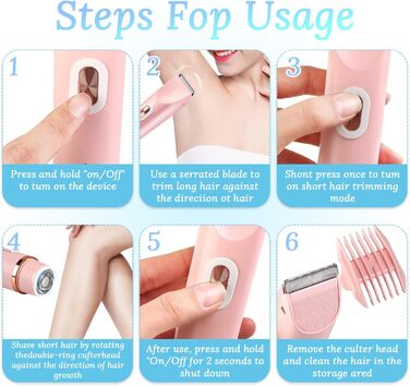 Електричний жіночий триммер Silky Splash 2-в-1 для бікіні, обличчя та тіла, водонепроникний IPX7, з USB-зарядкою, блакитний