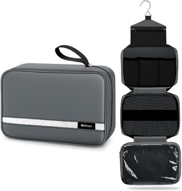 Сумка для туалетних аксесуарів Maliton: велика водонепроникна сумка-органайзер для подорожей, спорту та басейну | 4 відділення | Складана та компактна (Сірий)
