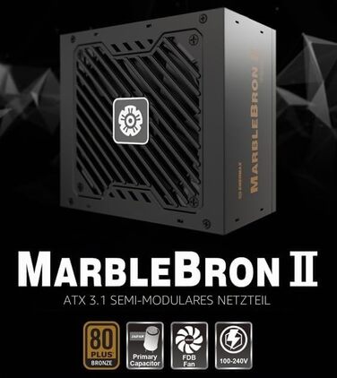 Блок живлення Enermax MarbleBron II 850W, модульний, сертифікат 80+ Bronze, ATX 3.1, 2x PCIe 6+2
