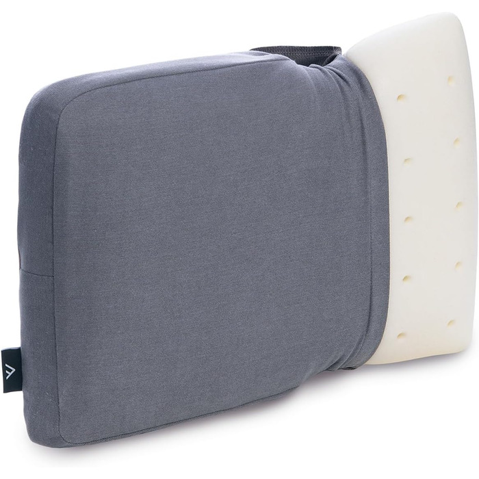 qeedo Comfort Pillow - Compact Travel Pillow made of Memory Foam (38 x 28 cm), Compressible, Washable Polyester Cover, Camping Pillow, for Camping, Car, Train or Flight Travel