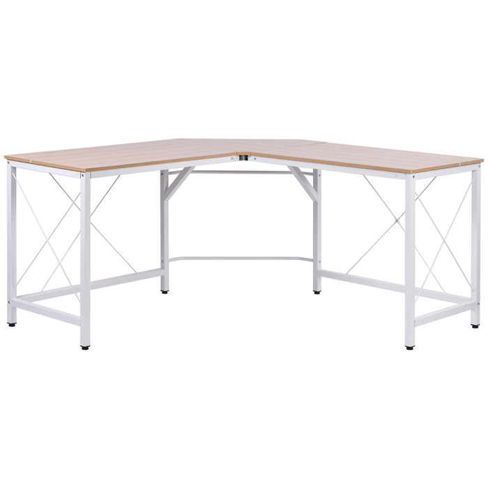 HOMCOM L-Shaped Desk Corner Desk 150x150x76cm Corner Desk Made of MDF in Natural Color for Home Office & Study