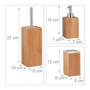 Relaxdays Bamboo Bath Set, 6-Piece