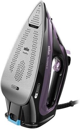 Праска з парою Braun TexStyle 9 SI9661VI з технологією FreeGlide 3D, вертикальна праска, функція Anti-Tropf, резервуар 330 мл, 260 г/хв, 3200 Вт, фіолетовий колір