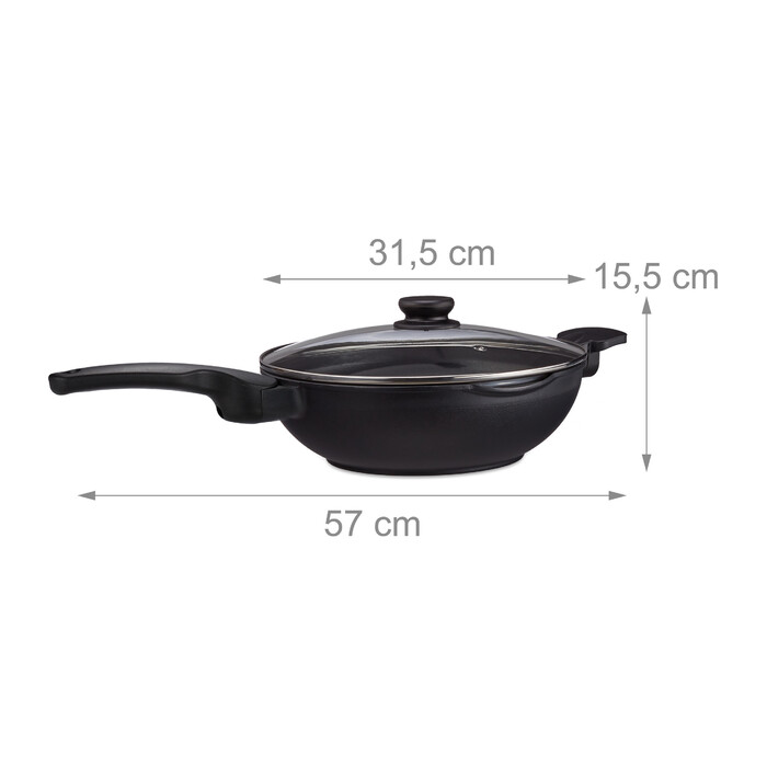 Relaxdays Wok with Lid, Induction Compatible