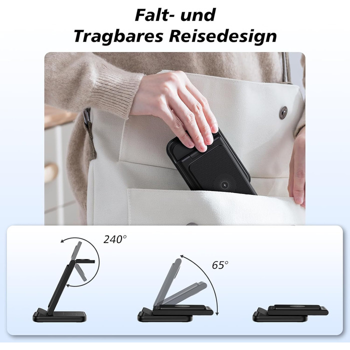 Бездротова зарядка 3-в-1 для Samsung: станція з подвійною котушкою, захистом від перевантаження та портативним дизайном для смартфонів, смарт-годинників та навушників