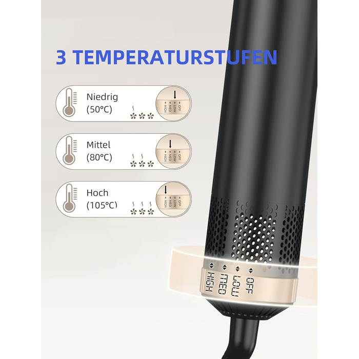 Набір Airstyler 5 в 1: фен-щітка, локони, об'єм, випрямлення. Підходить для сушіння та укладки волосся. (EU штекер)