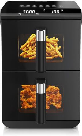 Фритюрниця Arendo XXL Dual Zone з 2 камерами – 11,4 л, 13 програм, 3D циркуляція повітря, BPA-free, функція Sync & Match
