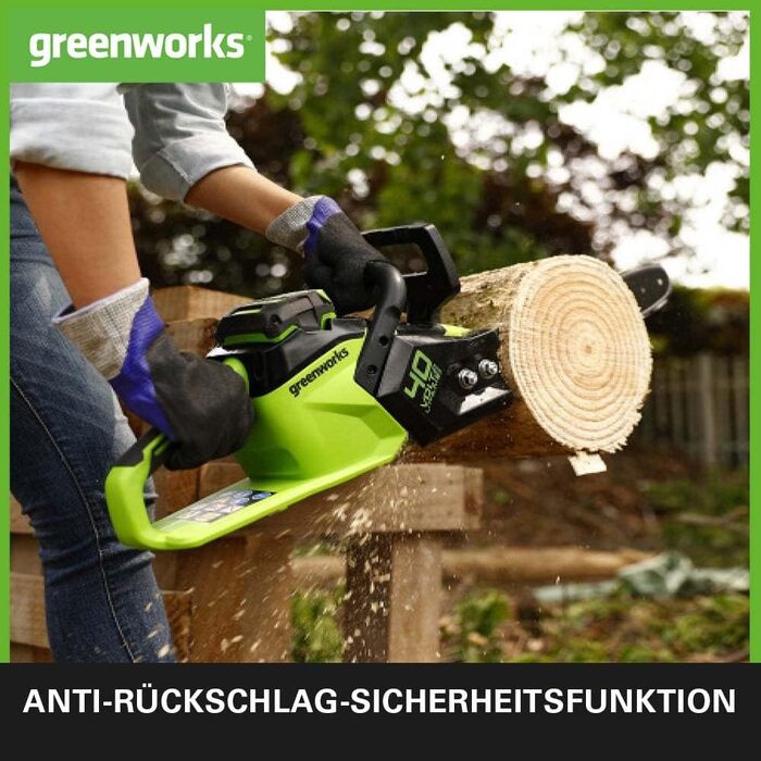 Акумуляторна ланцюгова пила Greenworks G40CS30II, шина 30 см (12