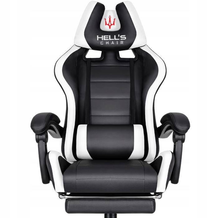 Ігрове офісне крісло Hell's Chair HC-1039 2.0 White з підніжкою