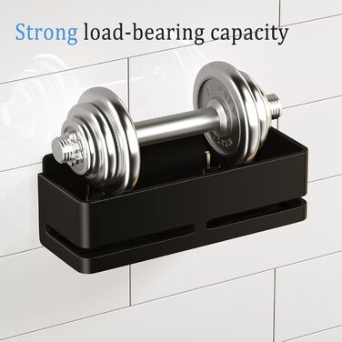 Настінна полиця для ванної кімнати (5 шт. в наборі) з мильницею та тримачем для зубних щіток, без свердління, для ванної та кухні (сірий, чорний, 2 яруси)