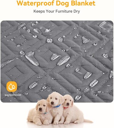 Водонепроникний килимок для собак, антиковзкий та пральний, ковдра для собак та котів, захист дивану від шерсті та подряпин, ідеально підходить для дивану, ліжка, автокрісла (Сірий, 97×190см) (170x210см)
