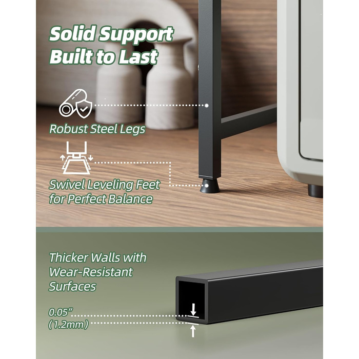 Підставка для мікрохвильової печі NETEL 3-ярусна, розширювана, з 8 гачками, чорна