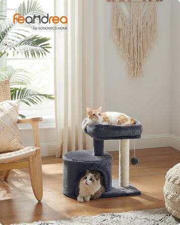 Дряпалка для котів Feandrea PCT50W сірого кольору з сизалевим стовпом та м'якою платформою
