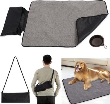 Зручна водонепроникна ковдра для тварин, 100 x 70 см - ідеальна для кемпінгу, подорожей та дому. Підходить для собак та котів. Має кишеньку.