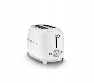 Тостер Smeg TSF01WHMEU, матовий білий, на 2 скибки, 950 Вт, з функцією розморожування