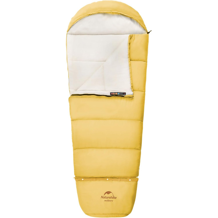 Дитячий спальний мішок Naturehike C180 жовтого кольору для кемпінгу, подорожей, літа, весни, осені - бавовняний, легкий та теплий