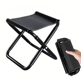 Зручний складаний стілець для кемпінгу Kiuiom: рибалка, пікнік, трекінг, полювання, туризм. Чорний. Максимальне навантаження 220 фунтів.