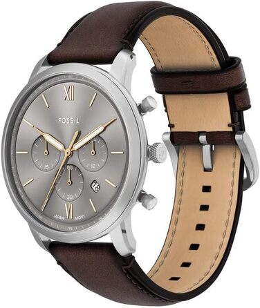 Годинник чоловічий Fossil Neutra Chronograph, кварцовий, шкіряний ремінець (коричневий/срібний)