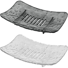 Миска для мила з піддоном для стікання води, водонепроникна мильниця без свердління, мильниця для душу, підставка для мила з дренажем для ванної, балкону, кухні, легке очищення