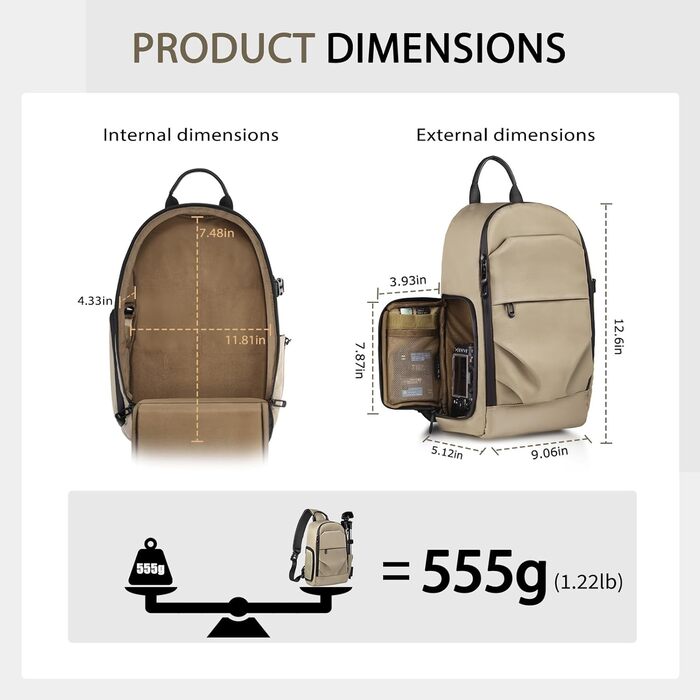 Сумка для камери на плече, рюкзак для DSLR/SLR/беззеркальної камери, фоторюкзак з кріпленням для штатива, знімні модульні вставки (зелений, коричневий)